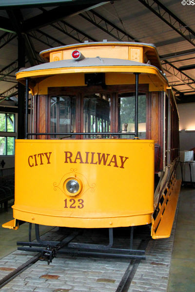 Dayton City Railway trolley 123 at Carillon Historical Park. Dayton, OH.