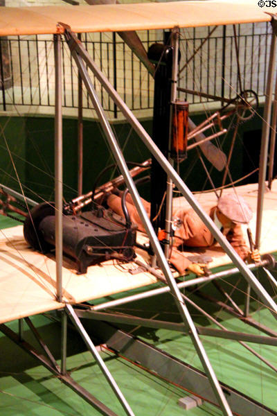 Pilot controls of Wright Flyer III (1905) at Wright Brothers Aviation Center. Dayton, OH.