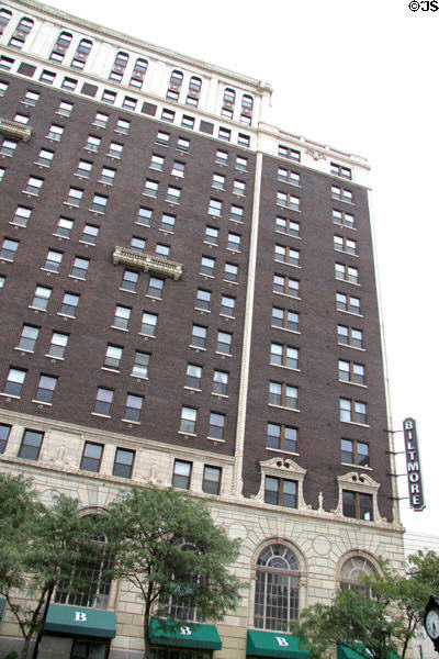 Biltmore Hotel (1929) (210 N. Main St.) (16 floors) (now a Seniors Apt.). Dayton, OH. Style: Beaux-Arts. Architect: Frederick Hughes. On National Register.