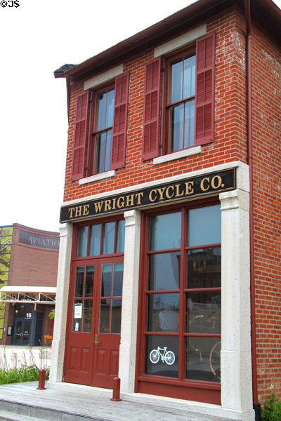 Wright Cycle Co. shop part of Dayton Aviation Heritage National Historical Park run by National Park Service. Dayton, OH.