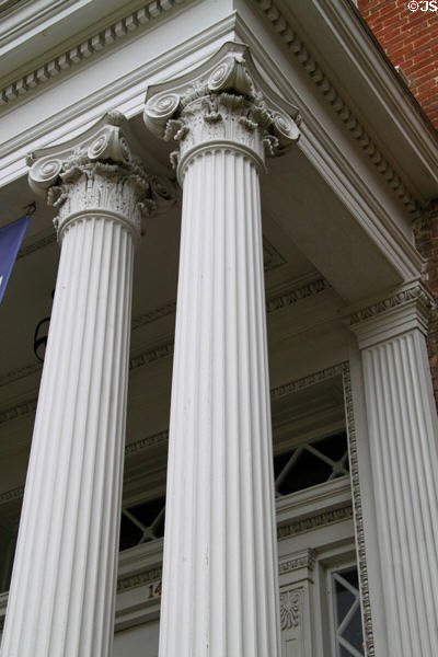 Greek Revival columns on Reese-Peters House Museum. Lancaster, OH.