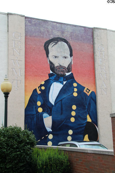 General William T. Sherman mural on Ohio Glass Museum (126 W. Main St.). Lancaster, OH.