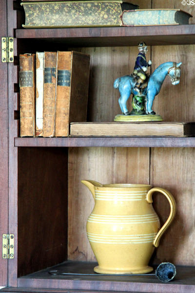 Books & creamware pitcher at Johnston Farm. Piqua, OH.