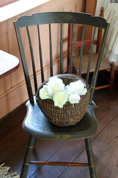 Chair with basket at Johnston Farm. Piqua, OH.