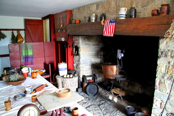 Kitchen fireplace at Johnston Farm. Piqua, OH.