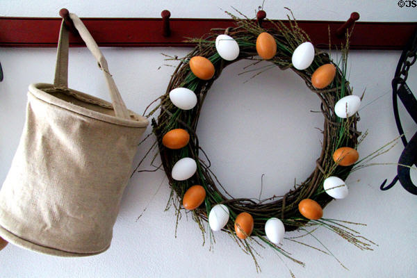 Eggs decorating a wreath at Johnston Farm. Piqua, OH.