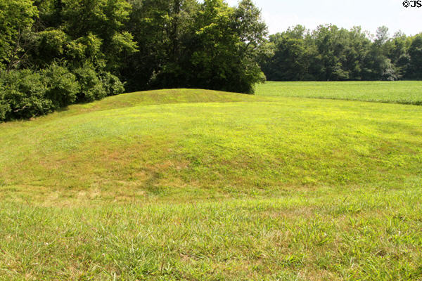 Prehistoric Adena Indian mound (1000 BCE-100 CE) at Johnston Farm. Piqua, OH.