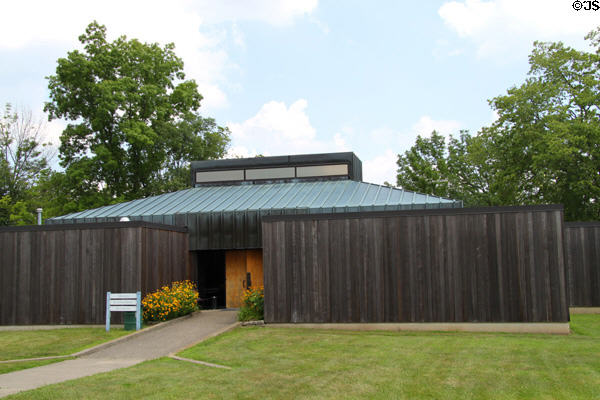 Museum building at Johnston Farm & Indian Agency built in form of General Anthony Wayne's Fort Piqua blockhouse style. Piqua, OH.