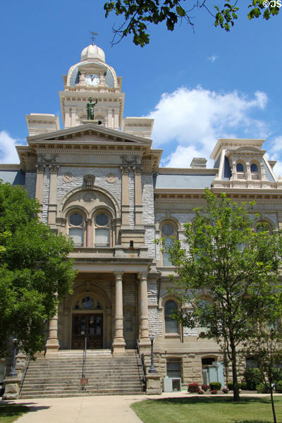 Shelby County Courthouse (1881) (Courthouse Square). Sidney, OH. Style: Second Empire. Architect: George Maetzel. On National Register.