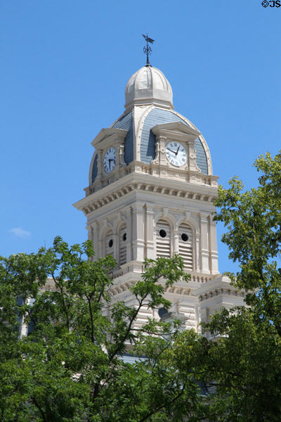 Clock tower of Shelby County Courthouse. Sidney, OH.
