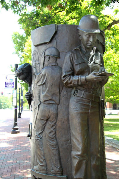 Sculpture of Industry (2001) by George Danhires at Shelby County Courthouse. Sidney, OH.
