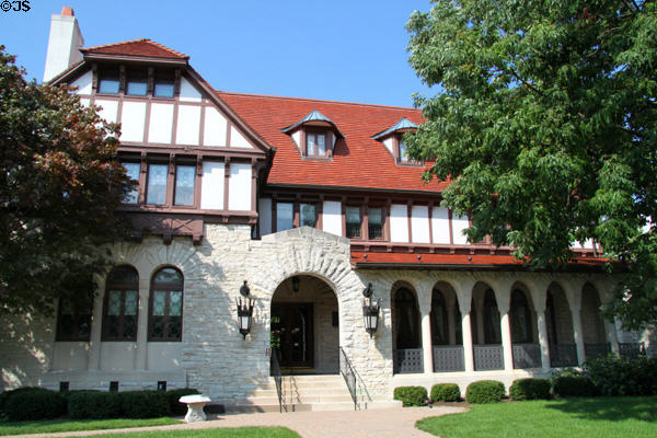 Troy-Hayner Cultural Center (former home of Mary Jane Hayner) (1914) (301 W. Main St.). Troy, OH. Style: Norman Romanesque Revival. On National Register.