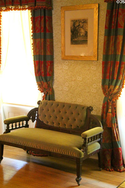 Settee in living room of James A. Garfield home. Mentor, OH.