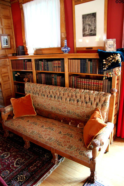 Settee in Garfield Presidential Library at Garfield home. Mentor, OH.