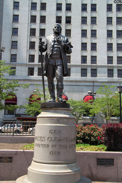 General Moses Cleaveland monument (1888) by James G.C. Hamilton in Cleveland Public Square. Cleveland, OH.