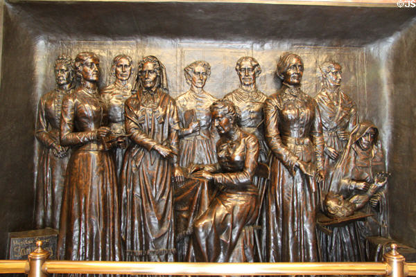 Relief of Northern Ohio Soldiers Aid Society, Sanitary Commission & Hospital Service Corps. in Cleveland's Soldiers' & Sailors' Monument. Cleveland, OH.