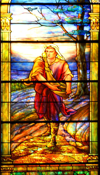 The Sower stained glass window (1930) by Louis C. Tiffany Studio in Old Stone Church. Cleveland, OH.