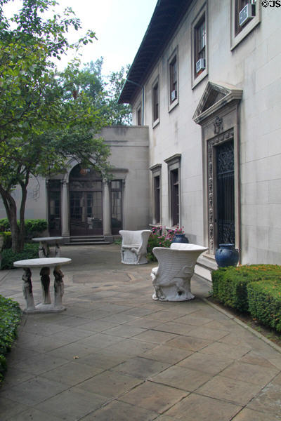 Courtyard of Bingham-Hanna Mansion at Cleveland History Center. Cleveland, OH.