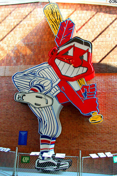 Cleveland Indians baseball team neon sign (1962) at Cleveland History Center. Cleveland, OH.