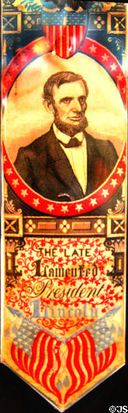 Abraham Lincoln mourning ribbon (1865) at Cleveland History Center. Cleveland, OH.