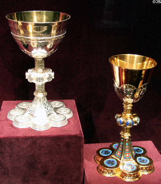 Silver chalices (1849 & c1891-1903) from England & France at Cleveland Museum of Art. Cleveland, OH.