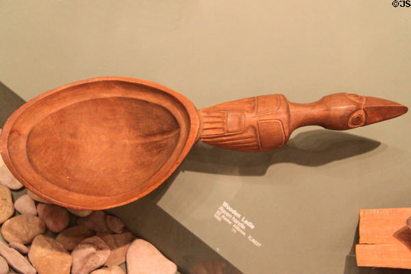 Tlingit carved wood raven ladle (c1900) from Alaska at Cleveland Museum of Natural History. Cleveland, OH.