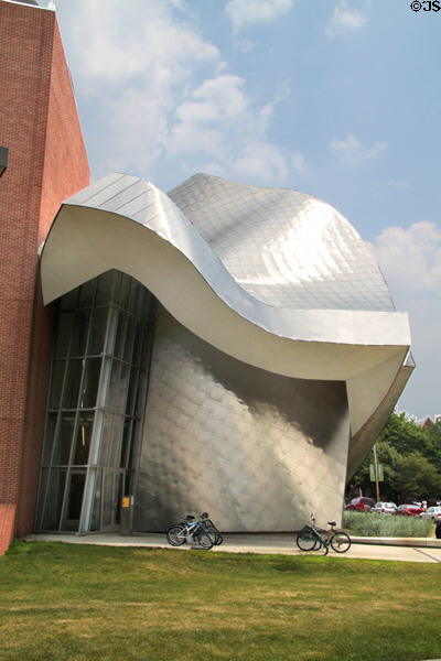 Entrance of Frank Gehry's Peter B. Lewis Building at Case Western Reserve University. Cleveland, OH.