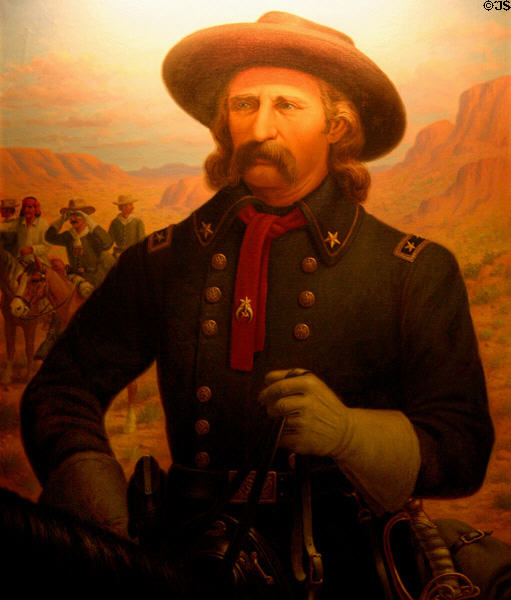 Portrait of General George Armstrong Custer (1839-1876) by Robert Lindneux at Woolaroc Museum. Bartlesville, OK.