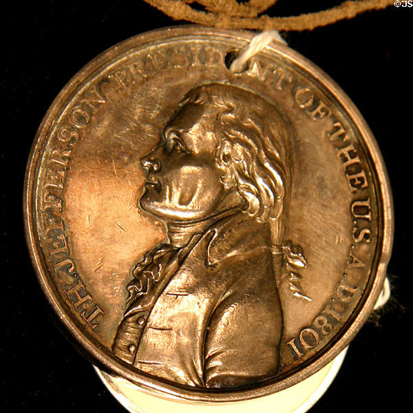 Medal of 3rd President Thomas Jefferson (1801-1809) lived (1743-1826). OK.