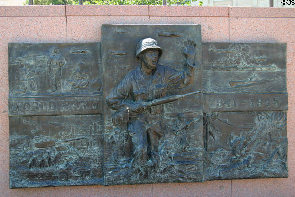 World War II memorial across from Oklahoma State Capitol. Oklahoma City, OK.