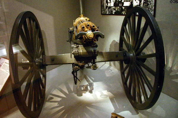 Gatling gun (1870s) fired about 200 rounds per minute made by Colt Fire Arms of Hartford, CT, at National Cowboy Museum. Oklahoma City, OK.