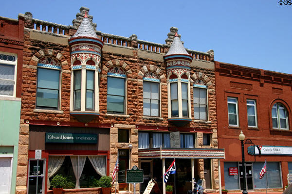 De Steiguer building (1890) (110 E Oklahoma Ave.) built as a bank. Guthrie, OK. Style: Victorian Romanesque.