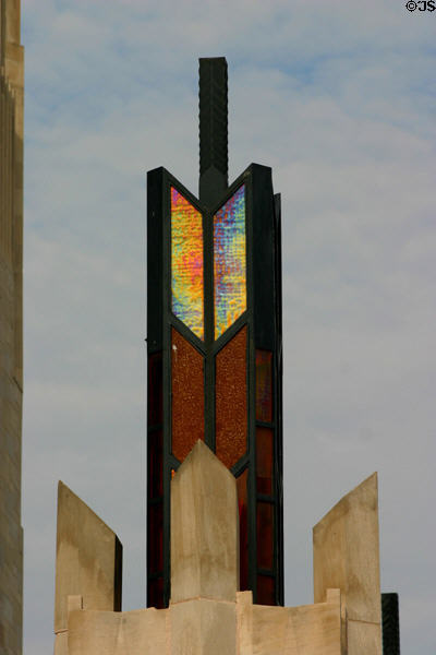 Reflective crown panels on Boston Avenue Methodist Church. Tulsa, OK.