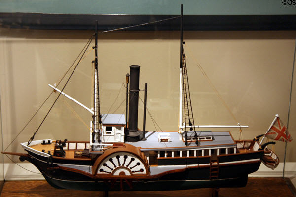 Model of Hudson's Bay Company paddle wheeler Beaver (1834-88) first steamboat on Columbia River at Columbia River Maritime Museum. Astoria, OR.