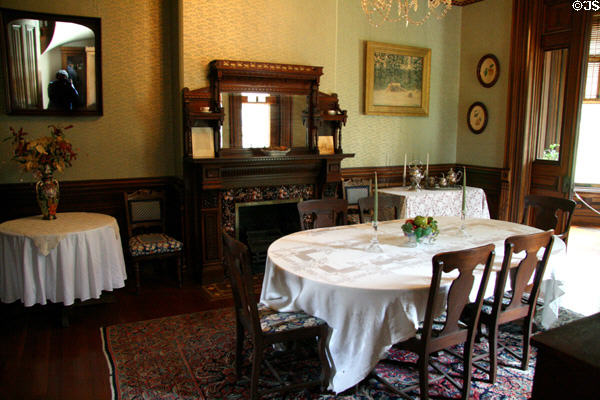 Dining room of Flavel House. Astoria, OR.