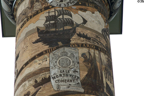 Astoria Column frieze details of Sale to the Northwest Company & US Ship Ontario. Astoria, OR.