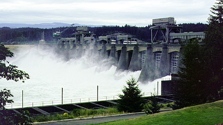 Bonneville Dam (1933-37) on Columbia River. OR.