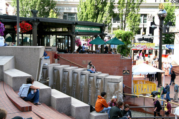 Pioneer Courthouse Square Waterfall (1983) by Will Martin. Portland, OR.