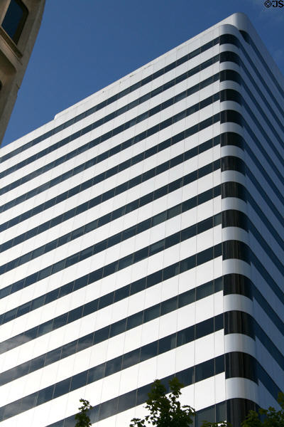 Rounded corners of Pacwest Center. Portland, OR.