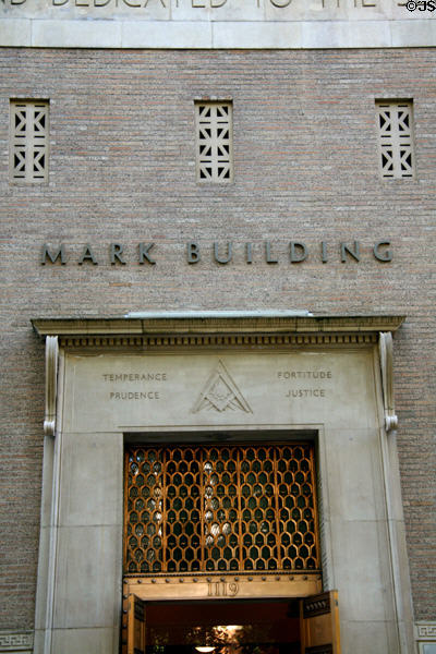 Entrance of former Masonic Temple, now Portland Art Museum. Portland, OR.
