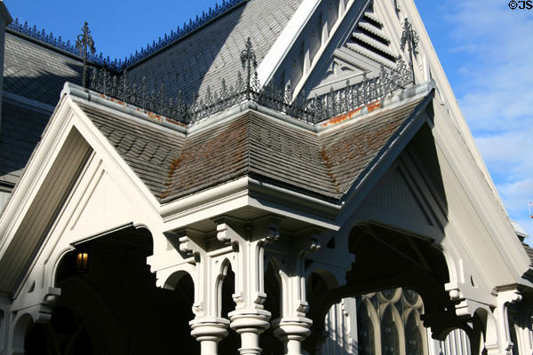 Roof details of Portland's Old Church. Portland, OR.