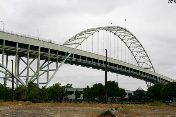 Interstate 405 Freeway Bridge across Willamette River. Portland, OR.