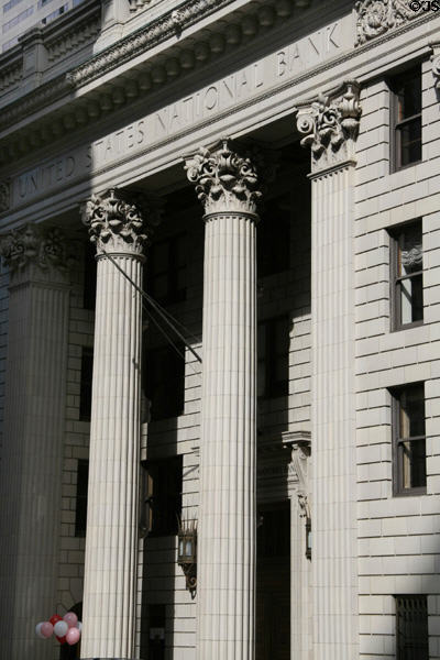Portico of United States National Bank Building. Portland, OR.