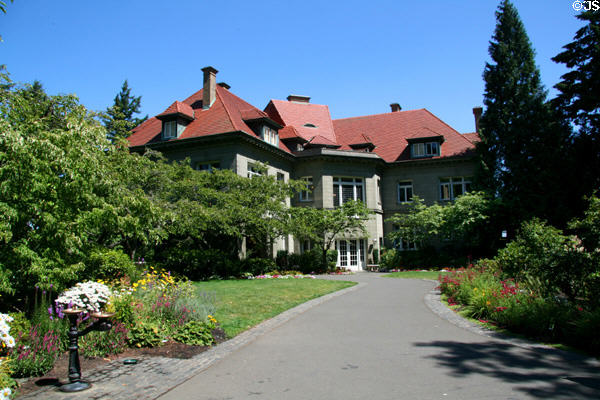 Garden approach to Pittock Mansion. Portland, OR.