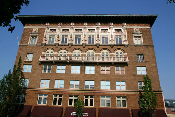 Franklin Building (1912) (6 floors) (101 High St.) (former Masonic Temple). Salem, OR. Style: Moorish. Architect: Ellis F. Lawrence.
