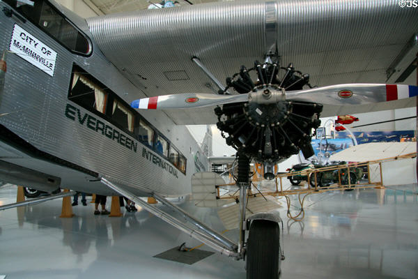 Under wing motor of Ford 5-AT-B Tri Motor (1926) at Evergreen Aviation & Space Museum. OR.