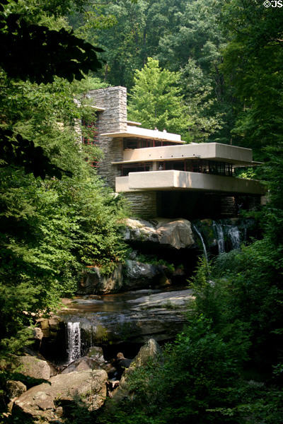 Fallingwater conceived by F.L. Wright as a part of nature. Mill Run, PA.