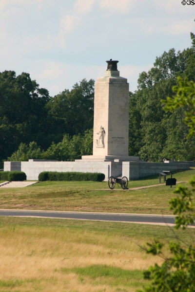 Eternal Light Peace Memorial (1938) on Oak Hill was position of Confederate artillery on Day 1 battle. Gettysburg, PA.