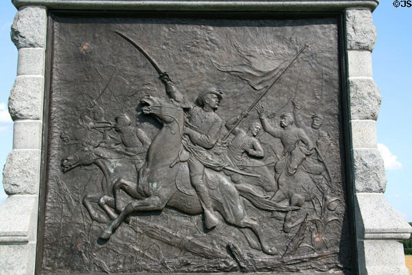 New York 6th Cavalry monument relief plaque at Gettysburg National Military Park. Gettysburg, PA.