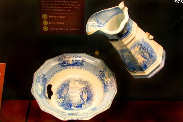 Pitcher & basin damaged during Gettysburg fighting at NPS Museum. Gettysburg, PA.